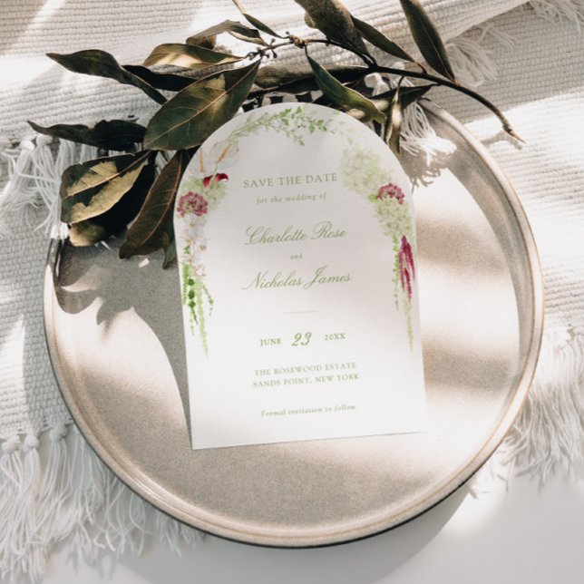 Cascading Floral Arch Wedding Save The Date (Creator Uploaded)