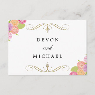 Cascading Floral Wedding Response Cards