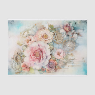 Cascading Flowers Mixed Media Tissue Paper