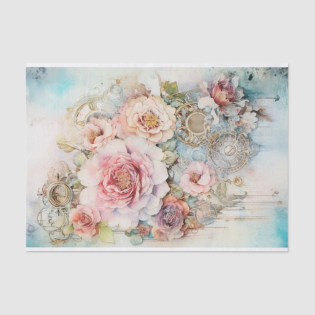 Cascading Flowers Mixed Media Tissue Paper (Front)