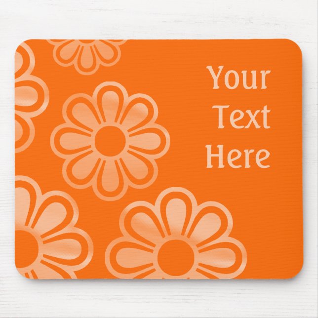 Cascading Flowers - Orange Mouse Pad (Front)