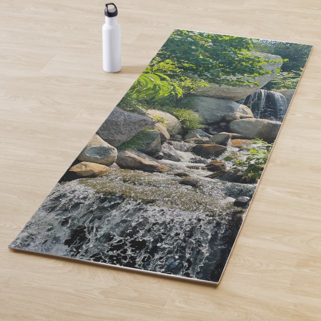 Cascading forest waterfall | forest greenery   yoga mat (In Situ)