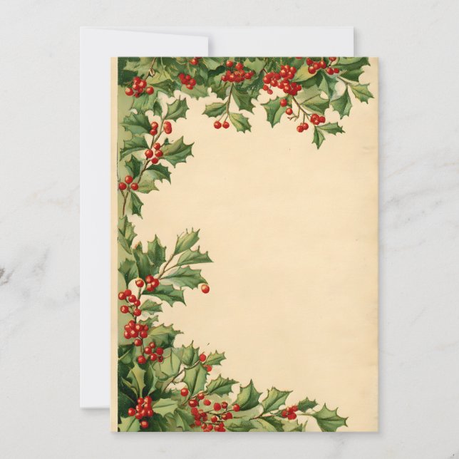 Cascading Holly Top Border Invitation (Front)