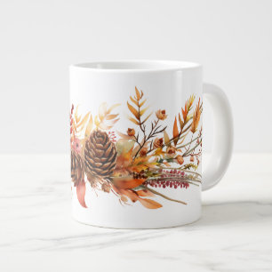 Cascading Ivy and Delicate Daisy Petals Large Coffee Mug