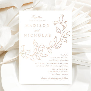 Cascading Leaves Wedding Rose Gold