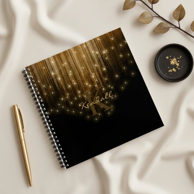 Cascading Lights Monogram Gold ID789 Notebook (Creator Uploaded)