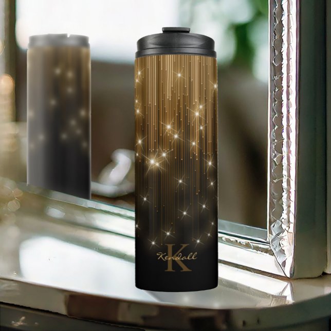 Cascading Lights Monogram Gold ID789 Thermal Tumbler (Creator Uploaded)