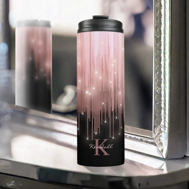 Cascading Lights Monogram Rose Gold ID789 Thermal Tumbler (Creator Uploaded)