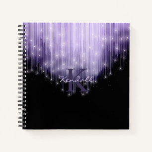 Cascading Lights Monogram Violet ID789 Notebook