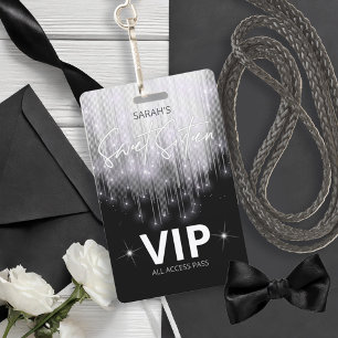 Cascading Lights Sweet 16 Black and White ID790 ID Badge