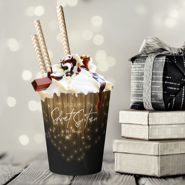 Cascading Lights Sweet 16 Gold ID790 Paper Cups (Creator Uploaded)