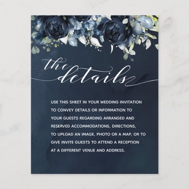 Cascading Peonies Wedding Details (Front)