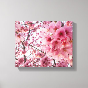 Cascading Pink Cherry Blossoms Wall Art