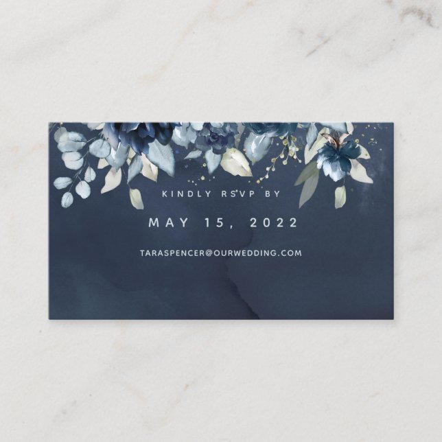 Cascading Roses Wedding Online RSVP Card (Front)