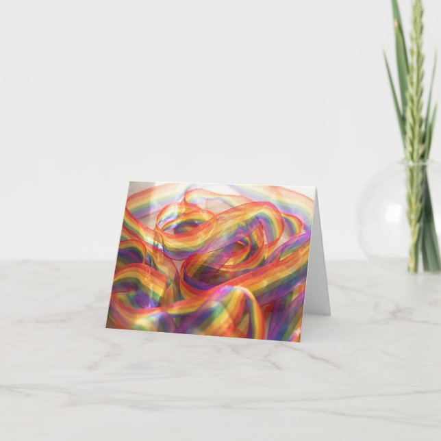 Cascading Sheer Rainbow Ribbon. card (Front)