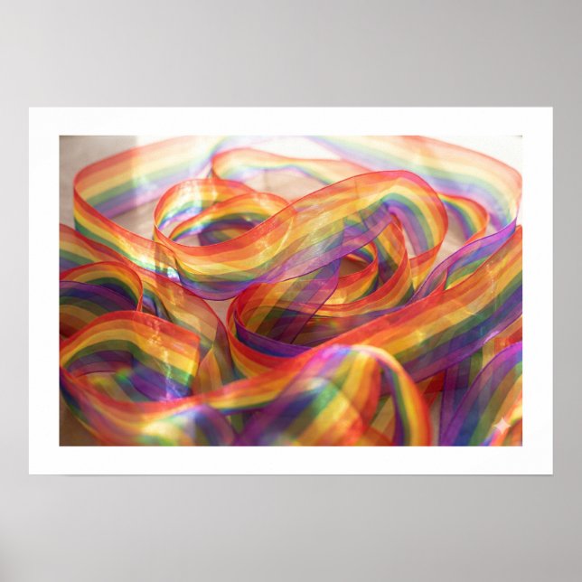 Cascading Sheer Rainbow Ribbon. poster (Front)
