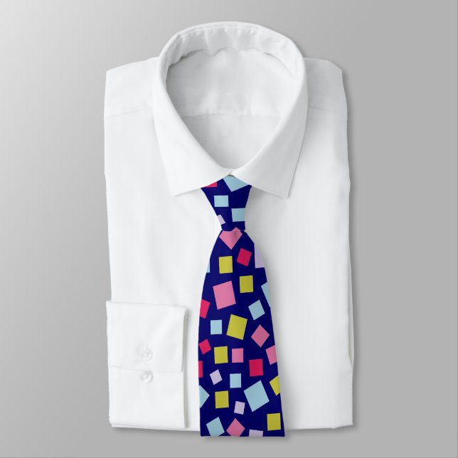 Cascading Squares - Dark Blue Tie (Tied)