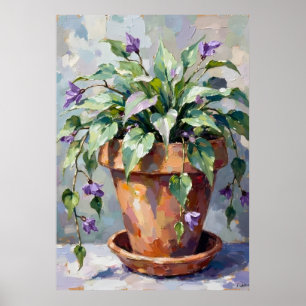 Cascading Tradescantia plant Poster