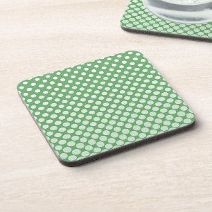 Cascading White circles on lime green Coaster