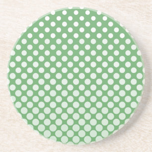 Cascading White circles on lime green Coaster