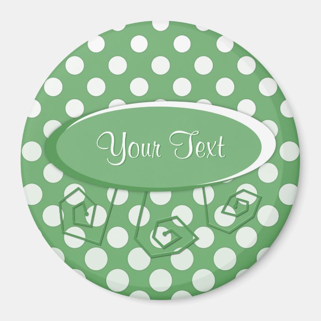 Cascading White circles on lime green Magnet (Front)