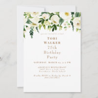 Cascading White Floral 75th Birthday Party II