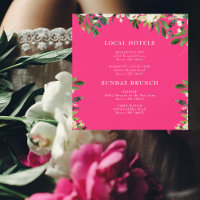 Cascading White Floral Hot Pink Square Insert