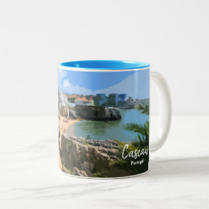 Cascais Beach- The Real Portugal Two-Tone Coffee Mug