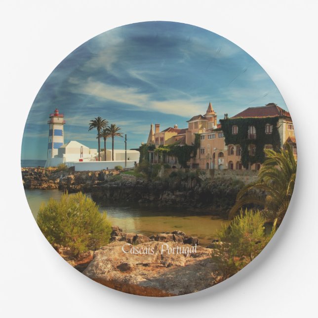 Cascais, Portugal picturesque landscape Paper Plate (Front)