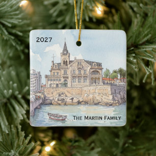 Cascais, Portugal Travel/Vacation/Honeymoon Ceramic Ornament