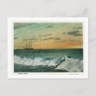 Casco Bay, MaineShip in the Bay at Sunrise Postcard