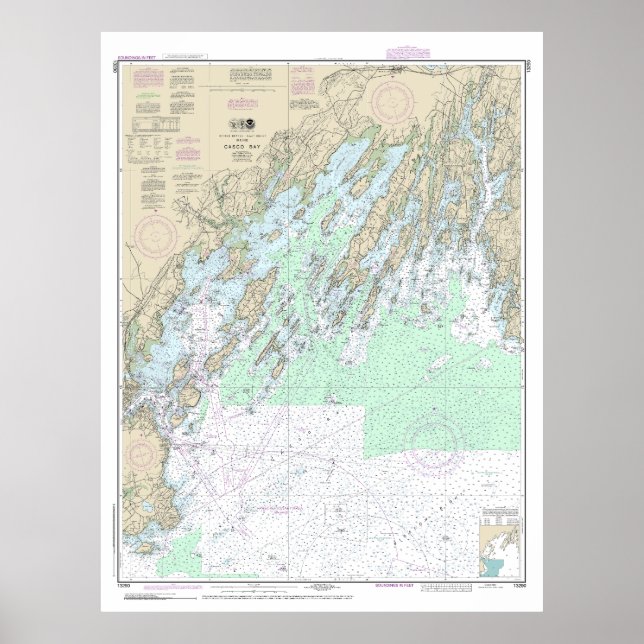 Casco Bay Nautical Chart 13290 (Front)
