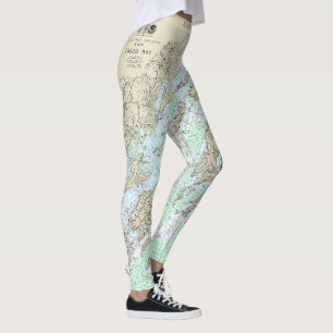 Casco Bay Nautical Chart 13290 Leggings
