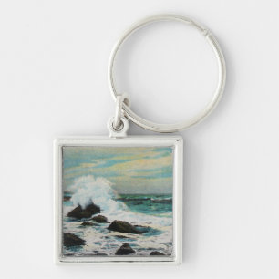 Casco Bay View of the Surf and Rocks Key Ring