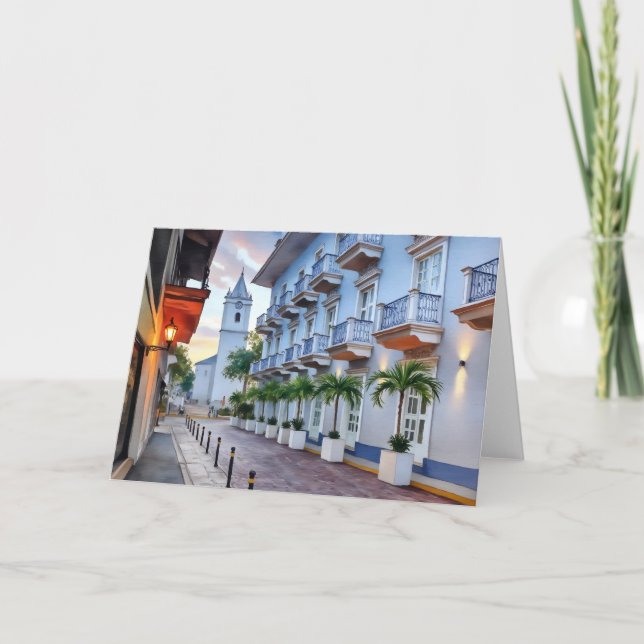 Casco Panama City Old Town Watercolor Card (Front)