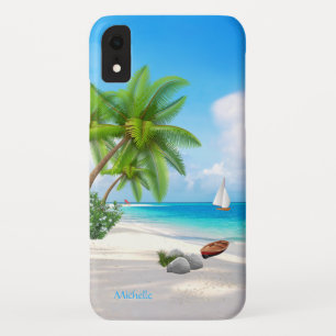Case: Caribbean Beach w/ Name iPhone XR Case