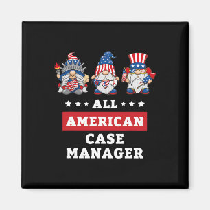 Case Manager Gnomes July 4th American Flag Usa Magnet