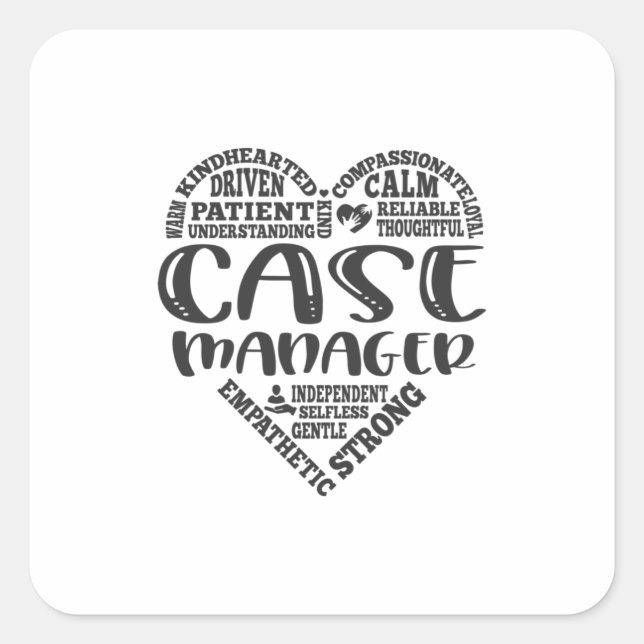 Case Manager, Social worker Outcomes Square Sticker (Front)