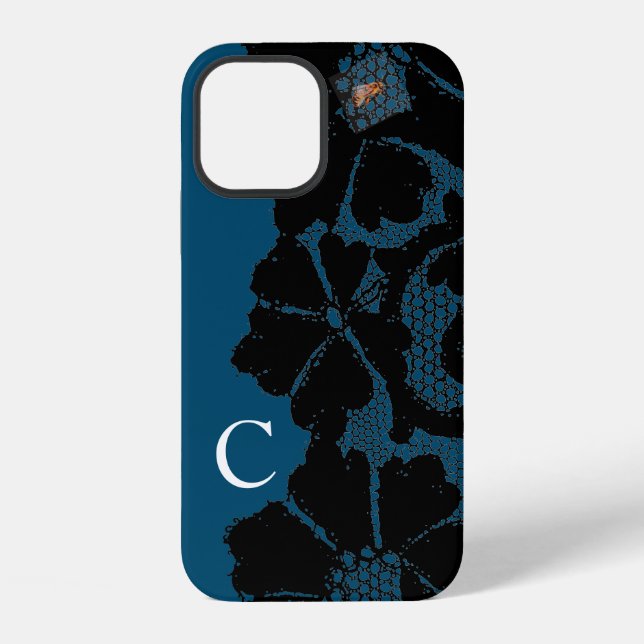 CASE-MATE ANTIQUE BLACK LACE PATTERN DIY INITIAL iPhone CASE (Back)