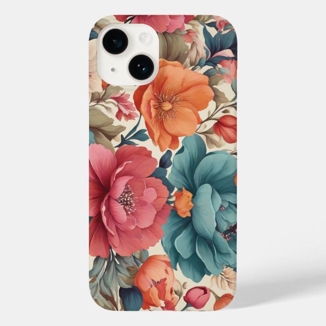 Case-Mate, Apple iPhone 14, Florals pattern Case-Mate iPhone Case (Back)