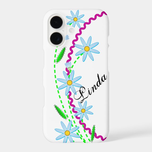 Case-Mate Barely There Plus iPhone 7 Blue Flowers (Back)
