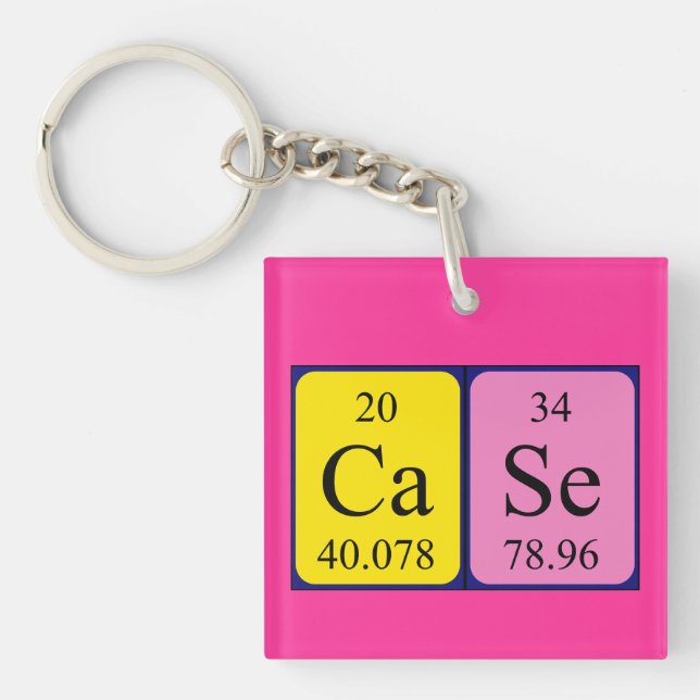 Case periodic table name keyring (Front)