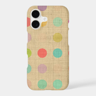 Case Polka Dots Tourquise Beige Cream