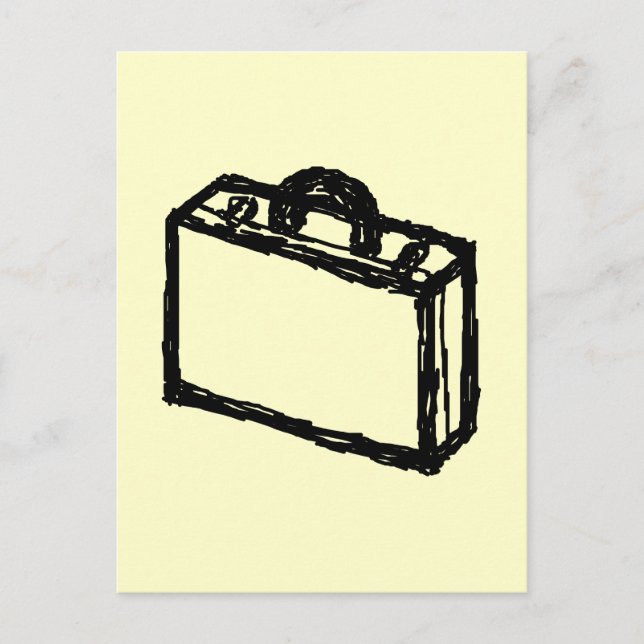Case Sketch. Black and Cream. Suitcase, Briefcase Postcard (Front)