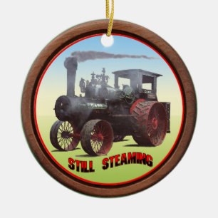 Case Tractor 'Still Steaming' Ceramic Ornament