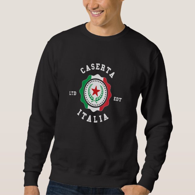 Caserta Italy Flag Badge Vintage Sweatshirt (Front)