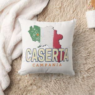 Caserta Italy Retro Campania Map Vintage Souvenir Cushion