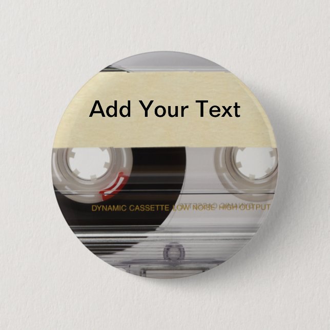 Casette Tape 6 Cm Round Badge (Front)