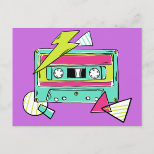 Casette Tape custom colour postcard