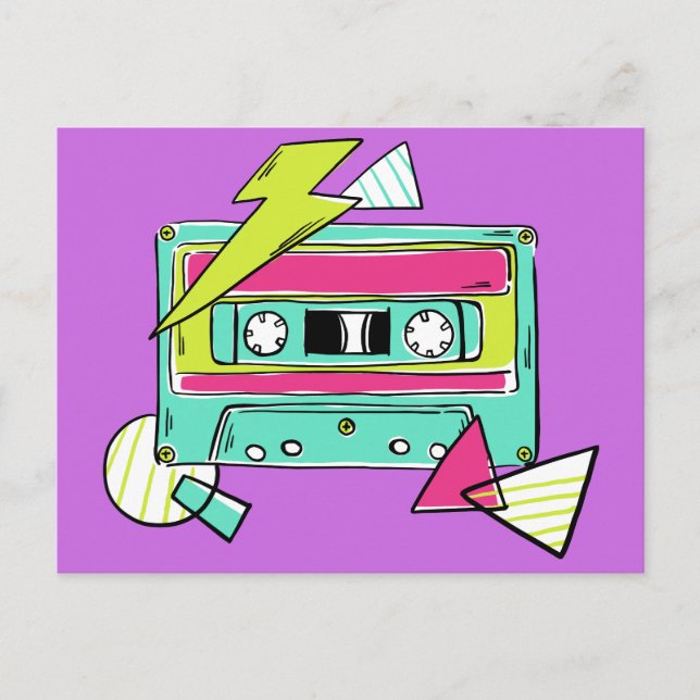Casette Tape custom colour postcard (Front)